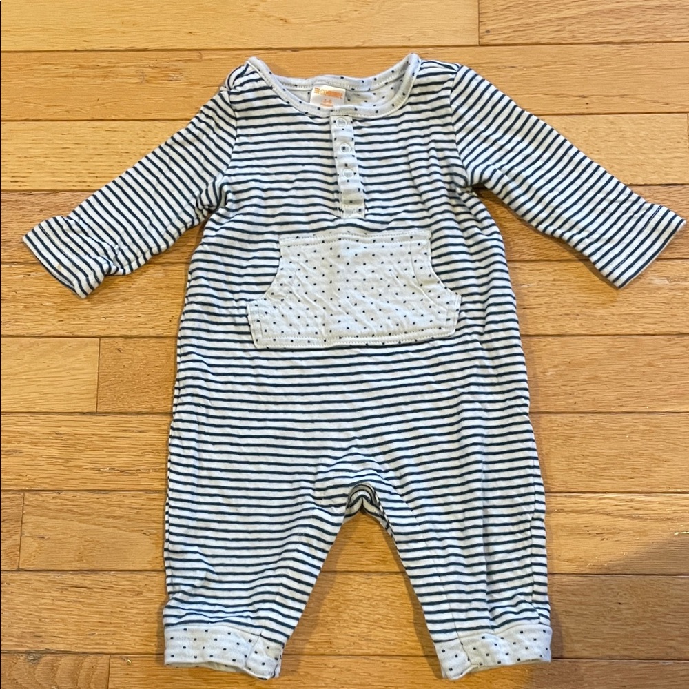 Gymboree Navy and Cream Polka Dot Onesie